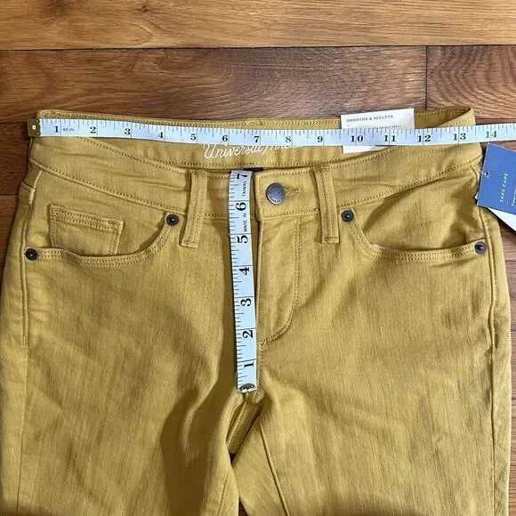 Universal Thread Gold / Yellow Mid Rise Skinny Jeans Sz: 0/25R 0 Regular NWT - Picture 4 of 5